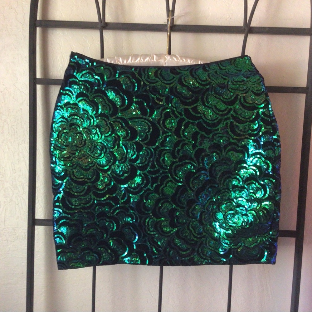 H&M Velvet Sequin Mini Skirt
